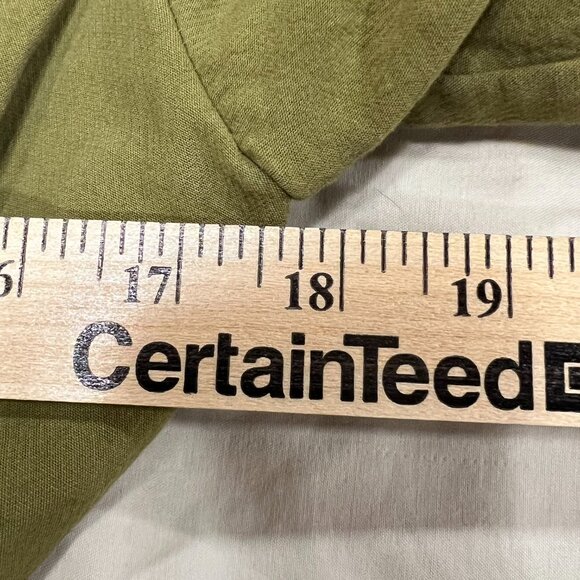 H&M Linen Blend Green Utility Jacket w‎ Braided Leather Holister Belt Size 2 - Picture 13 of 16